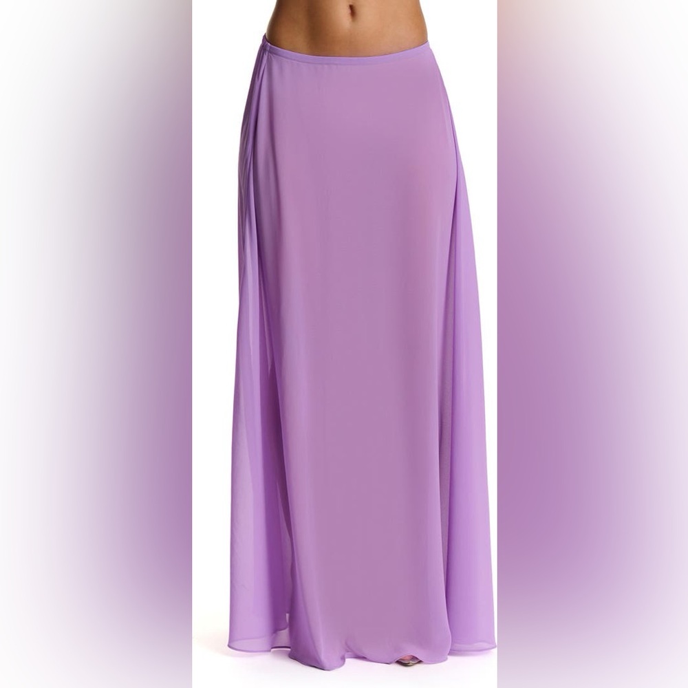 naked wardrobe Chiffon A-Line Maxi Skirt Unlined Violet Purple Large NWOT